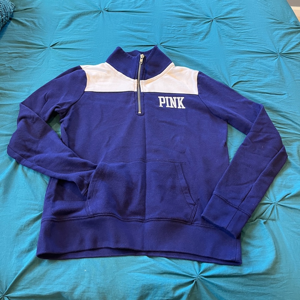 PINK 3/4 zip up purple  pull over - SM